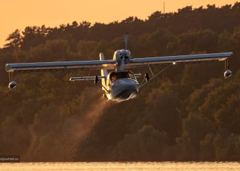 Самолёт амфибия Borey фотосъёмка на закате!