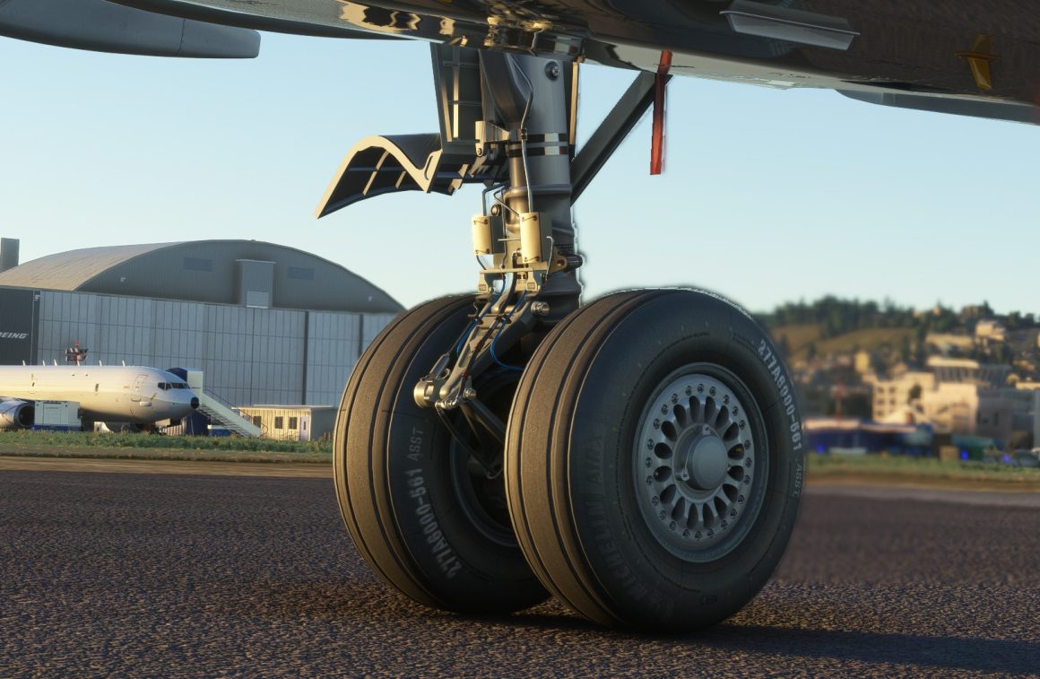 Скриншот шасси Boeing 737 MAX 8 на MSFS24